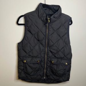 OG Black J.Crew Vest with Feathers Size Medium
